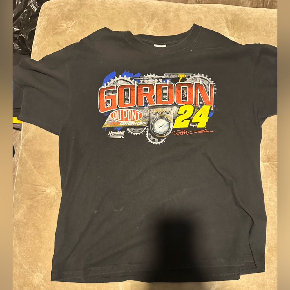 Nascar Black Graphic Tee with Red and Yellow Accents